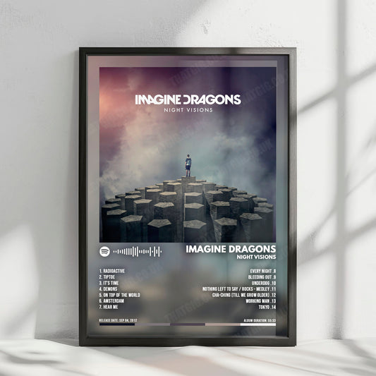 Imagine Dragons "Night Visions " Album Cover Poster - with Complete Tracklist