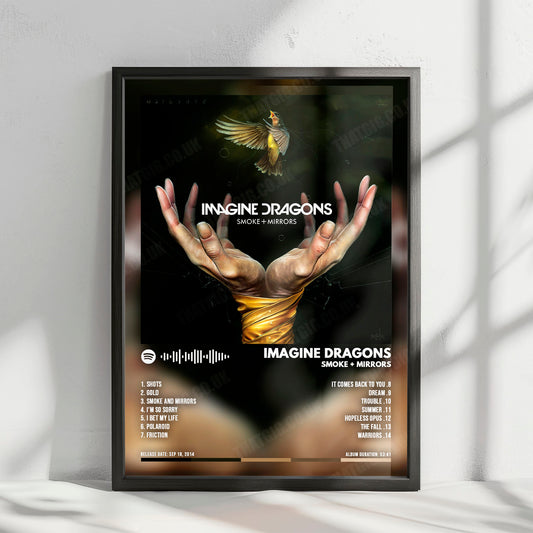 Imagine Dragons "Smoke + Mirrors " Album Cover Poster - with Complete Tracklist
