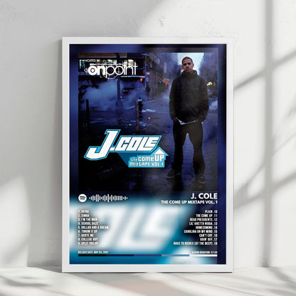 J. Cole "The Come Up Mixtape Vol. 1" Album Cover Poster - with Complete Tracklist