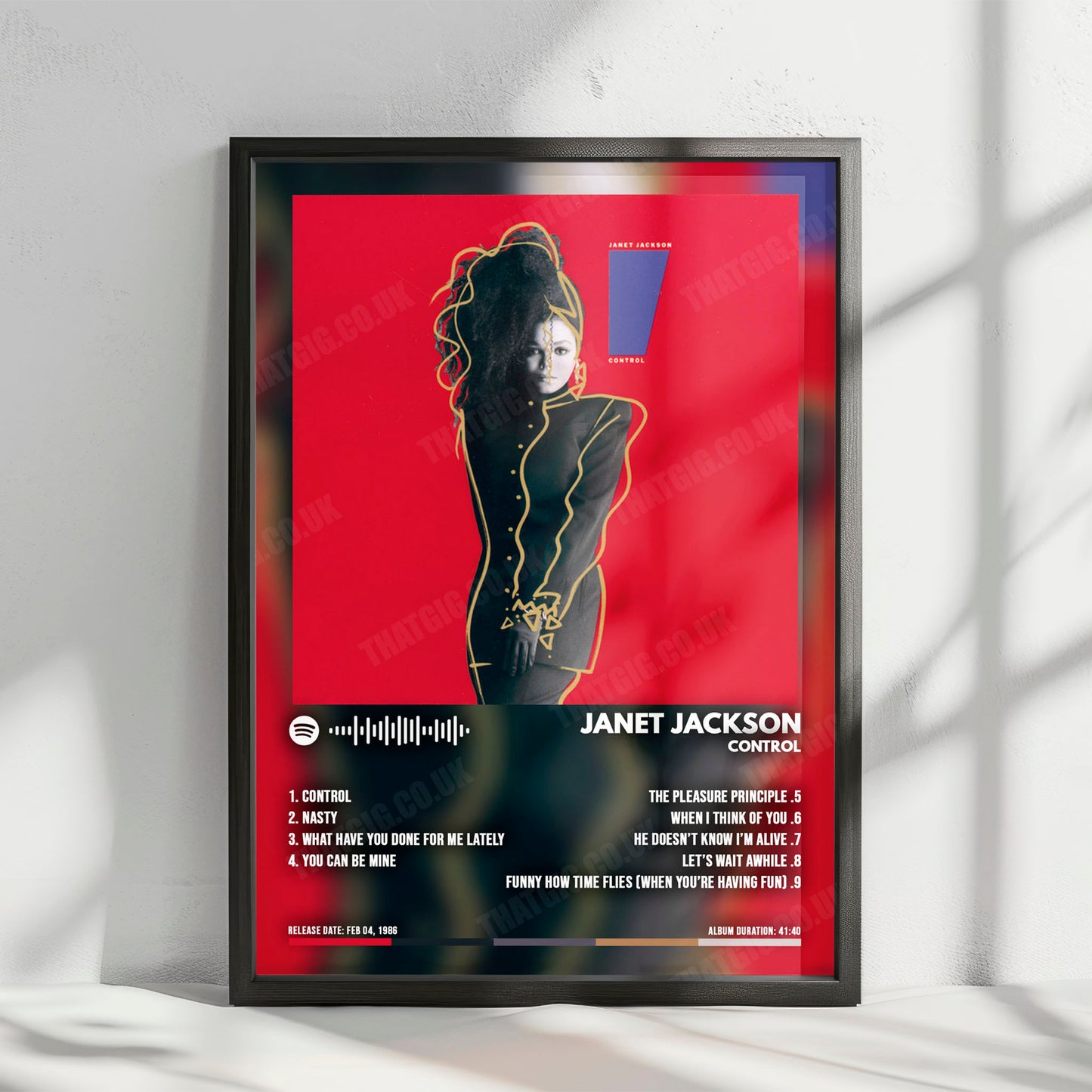 Janet Jackson "Janet Jackson" Album Cover Poster - with Complete Tracklist