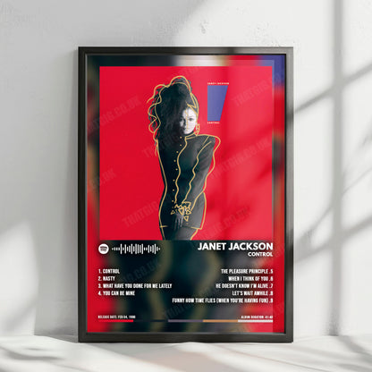 Janet Jackson "Janet Jackson" Album Cover Poster - with Complete Tracklist