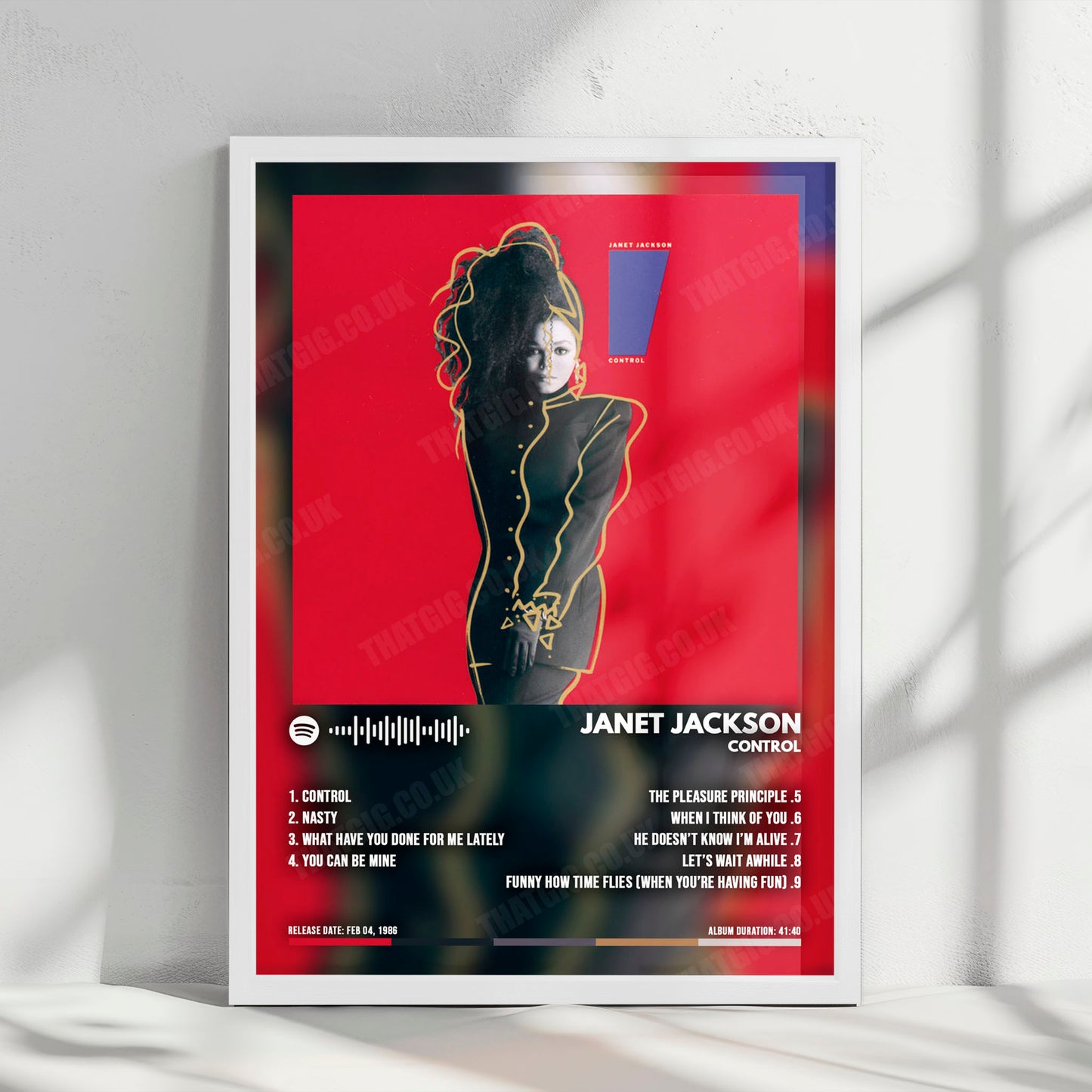 Janet Jackson "Janet Jackson" Album Cover Poster - with Complete Tracklist