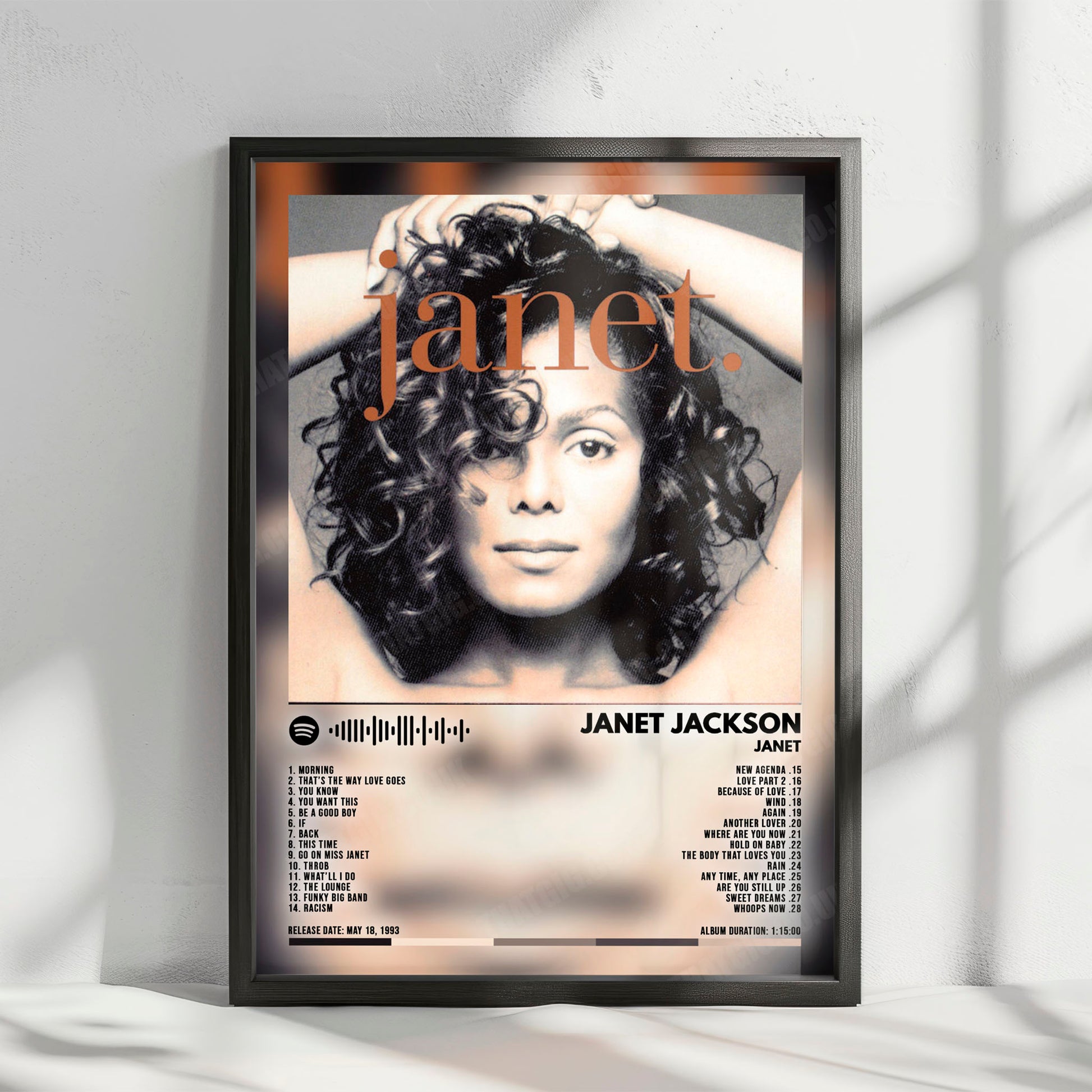 Janet Jackson "Janet" Album Cover Poster - with Complete Tracklist