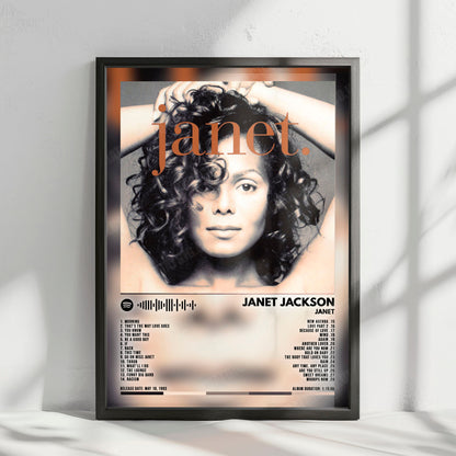 Janet Jackson "Janet" Album Cover Poster - with Complete Tracklist