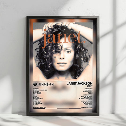 Janet Jackson "Janet" Album Cover Poster - with Complete Tracklist