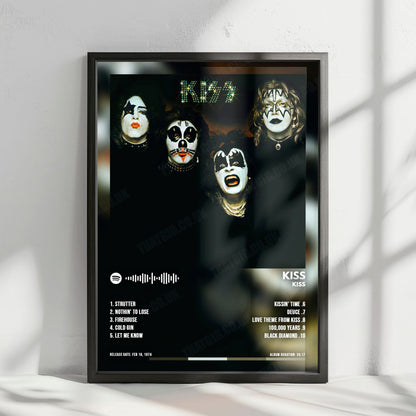 KISS "KISS" Album Cover Poster with Complete Tracklist