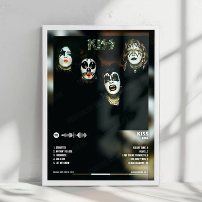 KISS "KISS" Album Cover Poster with Complete Tracklist