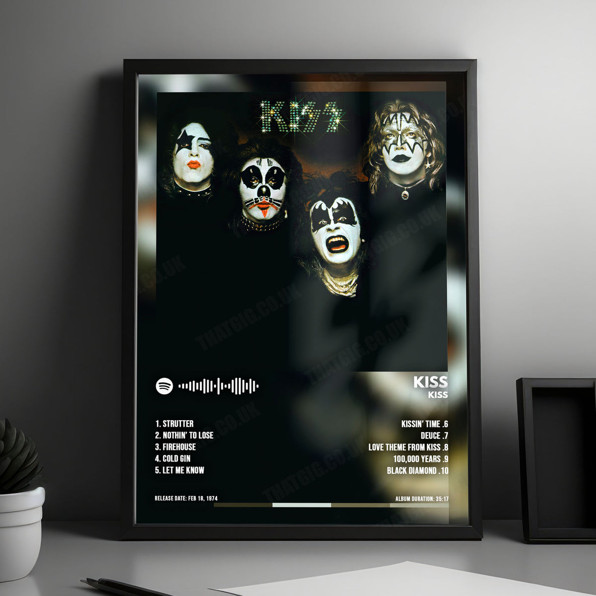 KISS "KISS" Album Cover Poster with Complete Tracklist