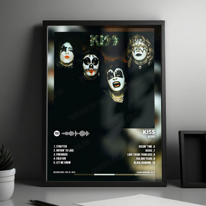 KISS "KISS" Album Cover Poster with Complete Tracklist