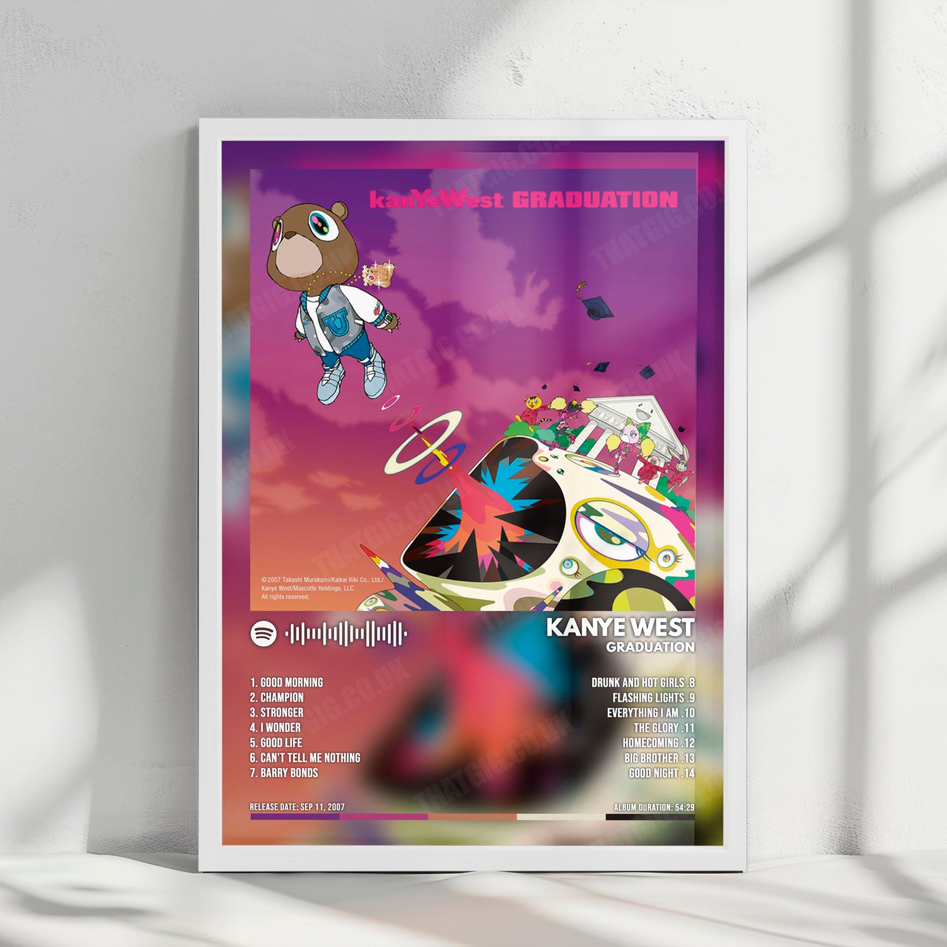 Kanye West - "Graduation" Album Cover Poster - with Complete Tracklist