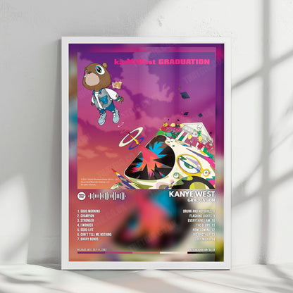 Kanye West - "Graduation" Album Cover Poster - with Complete Tracklist