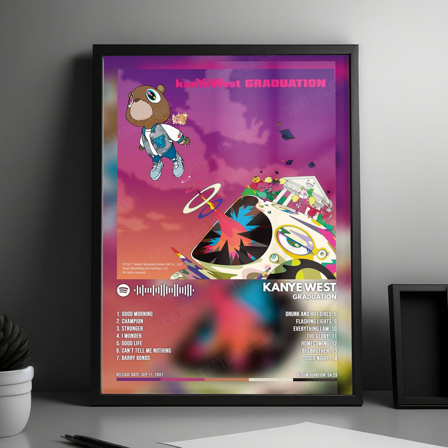 Kanye West - "Graduation" Album Cover Poster - with Complete Tracklist