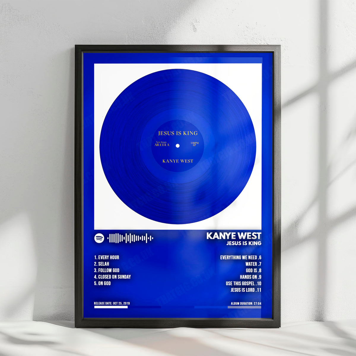 Kanye West "Jesus Is King" Album Cover Poster - with Complete Tracklist