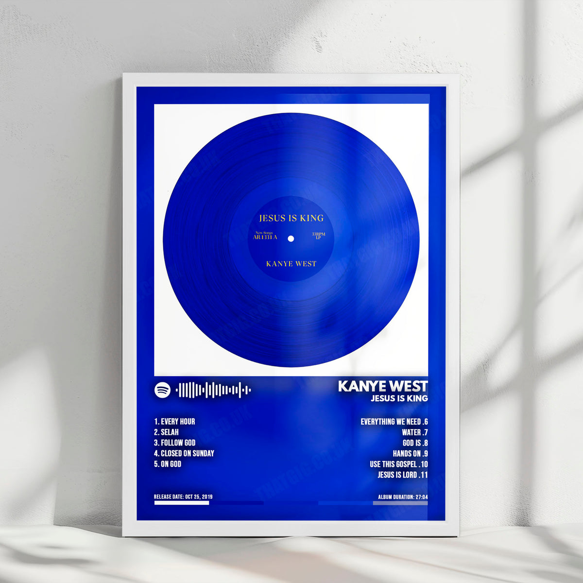 Kanye West "Jesus Is King" Album Cover Poster - with Complete Tracklist