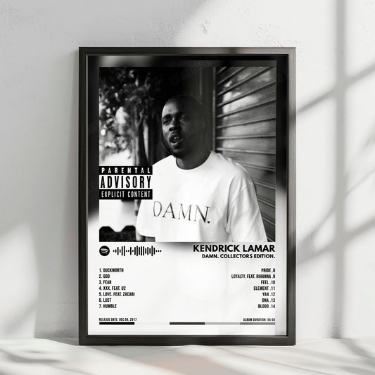 Kendrick Lamar "DAMN. Collectors Edition" Album Cover Poster - with Complete Tracklist