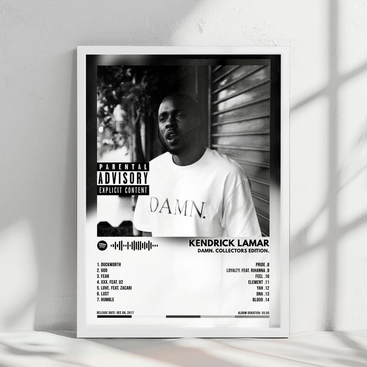 Kendrick Lamar "DAMN. Collectors Edition" Album Cover Poster - with Complete Tracklist