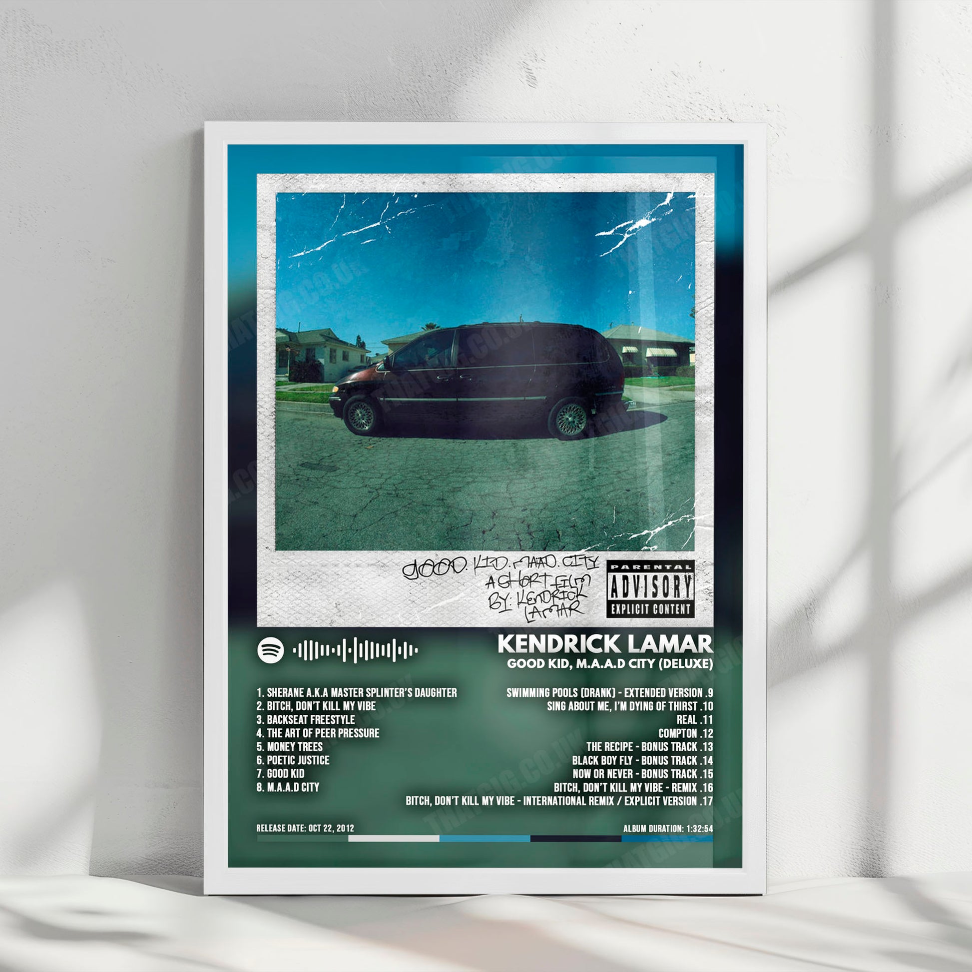 Kendrick Lamar "Good Kid, M.A.A.D City (Deluxe)" Album Cover Poster - with Complete Tracklist