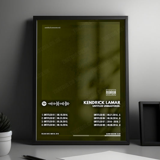 Kendrick Lamar "Untitled Unmastered" Album Cover Poster - with Complete Tracklist