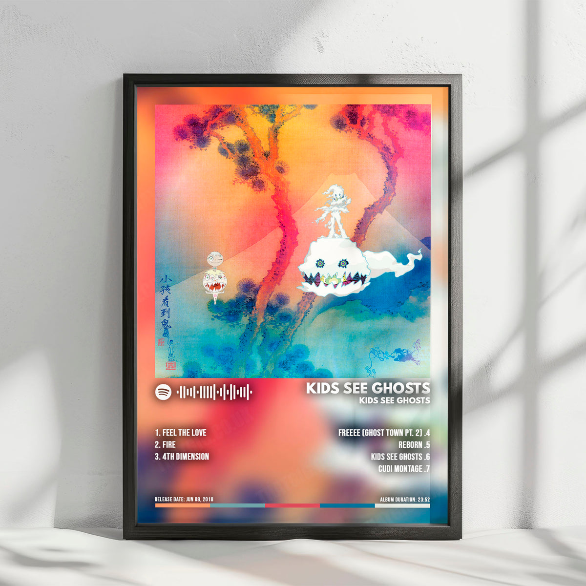 Kids See Ghosts "Kids See Ghosts" Album Cover Poster - with Complete Tracklist