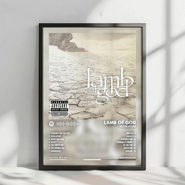 Lamb of God "Resolution " Album Cover Poster - with Complete Tracklist