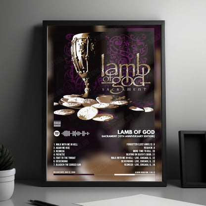 Lamb of God "Sacrament " Album Cover Poster - with Complete Tracklist