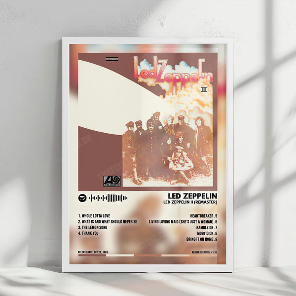 Led Zeppelin "II" Album Cover Poster - with Complete Tracklist