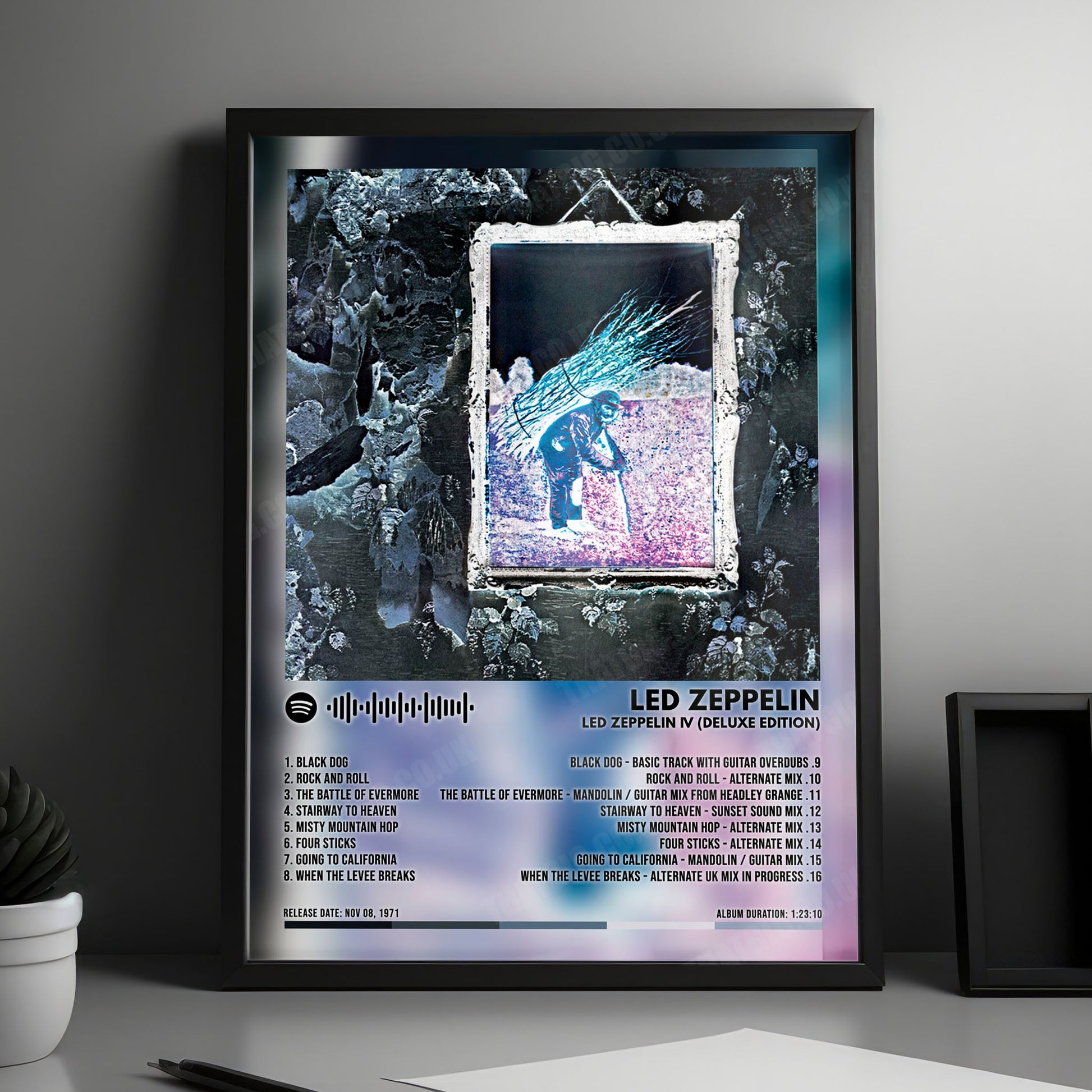 Led Zeppelin "IV" (Deluxe) Album Cover Poster - with Complete Tracklist