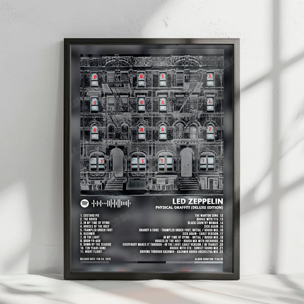 Led Zeppelin "Physical Graffiti" Album Cover Poster - with Complete Tracklist