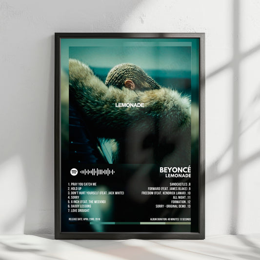 Beyoncé "Lemonade" Album Cover Poster - with Complete Tracklist