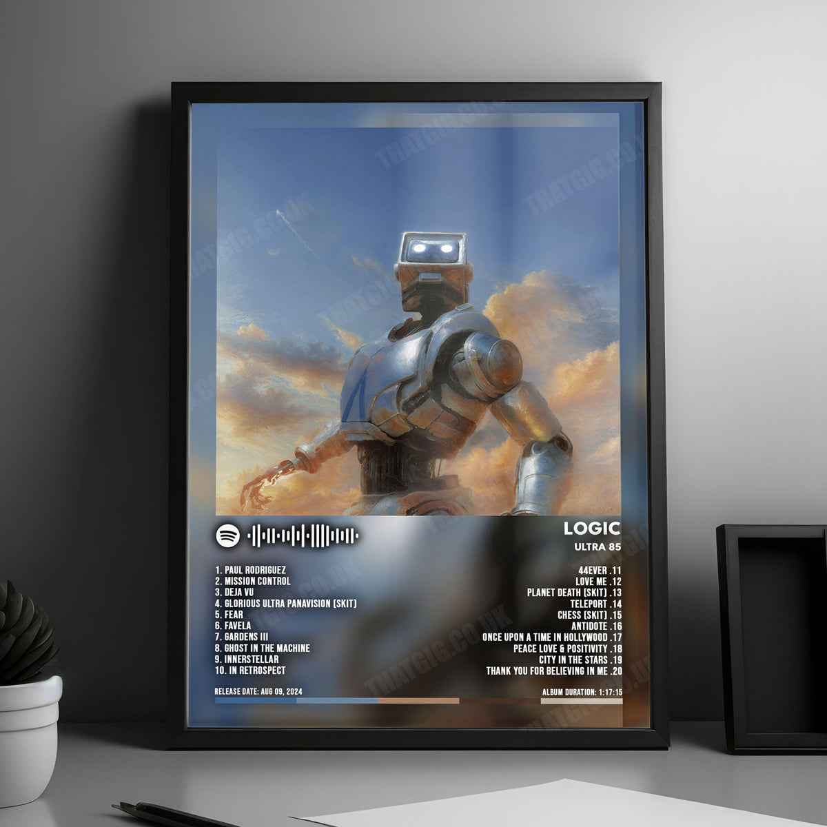 Logic "Ultra 85" Album Cover Poster - with Complete Tracklist