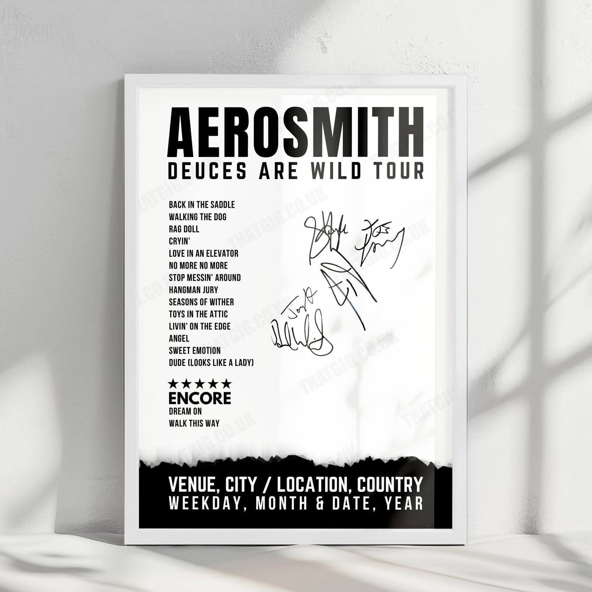 Aerosmith Setlist Poster - Park Theater at Park MGM, Las Vegas - April 6th, 2019