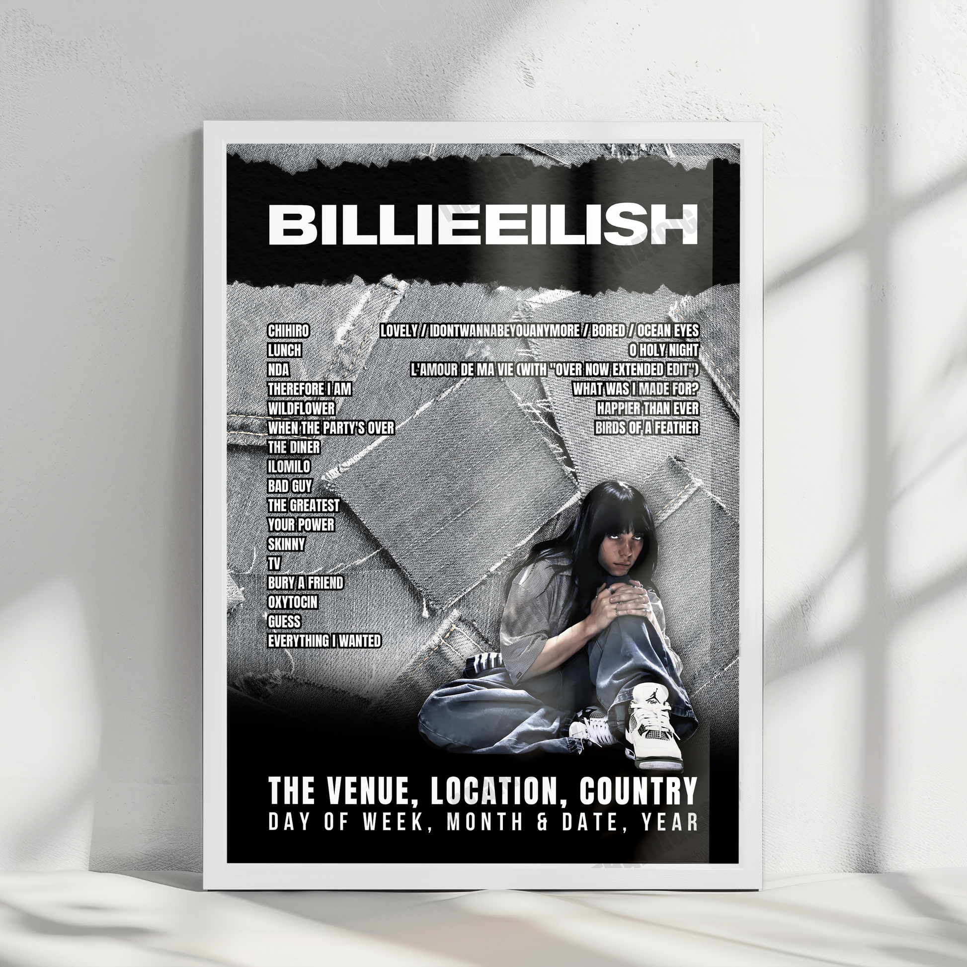Billie Eilish Setlist Poster - Brisbane Entertainment Centre, Brisbane - February 18th, 2025