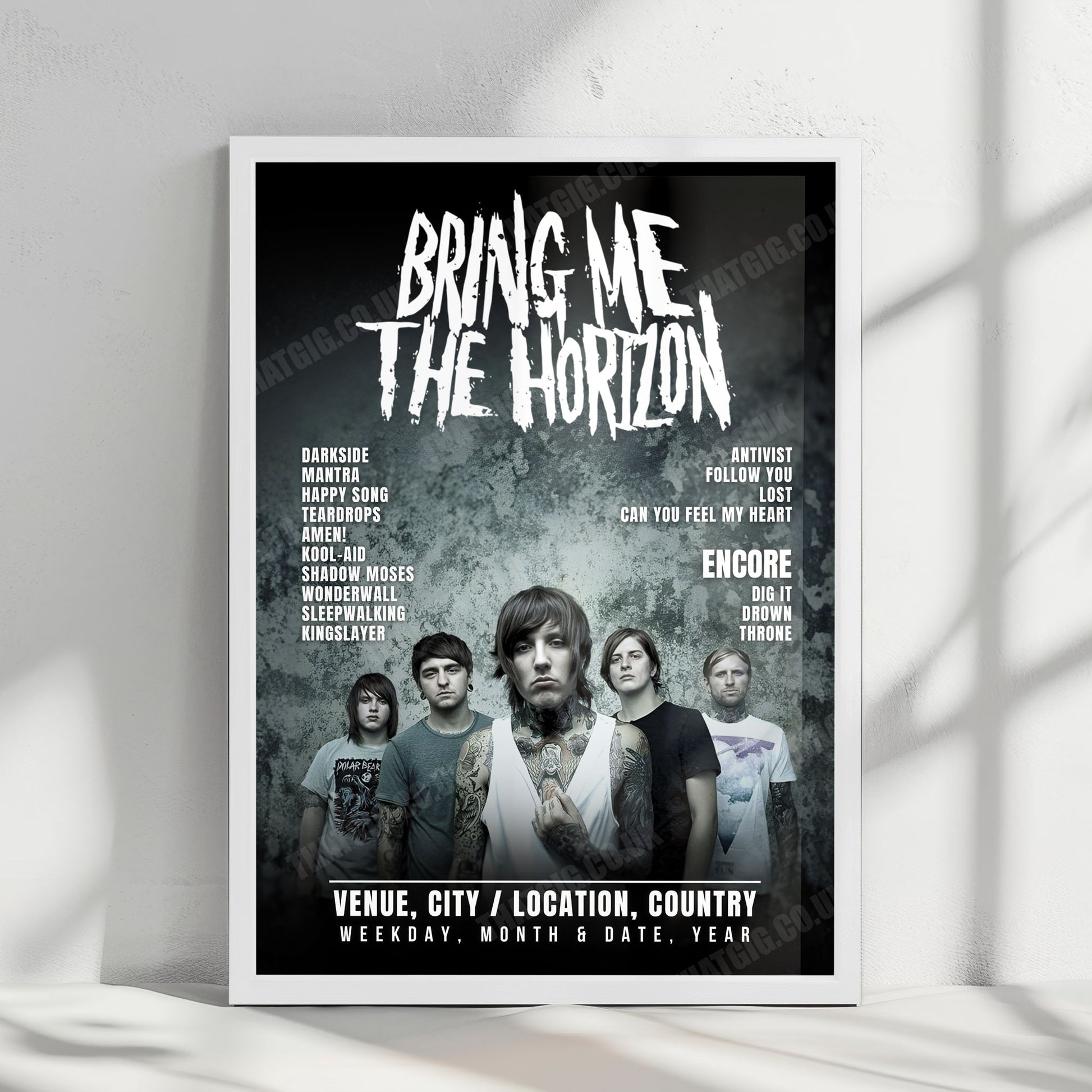 Bring Me the Horizon Setlist Poster - Discovery Park, Sacramento - October 5th, 2025
