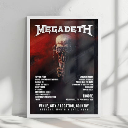 Megadeth Setlist Poster - Papp László Sportaréna, Budapest - October 6th, 2025