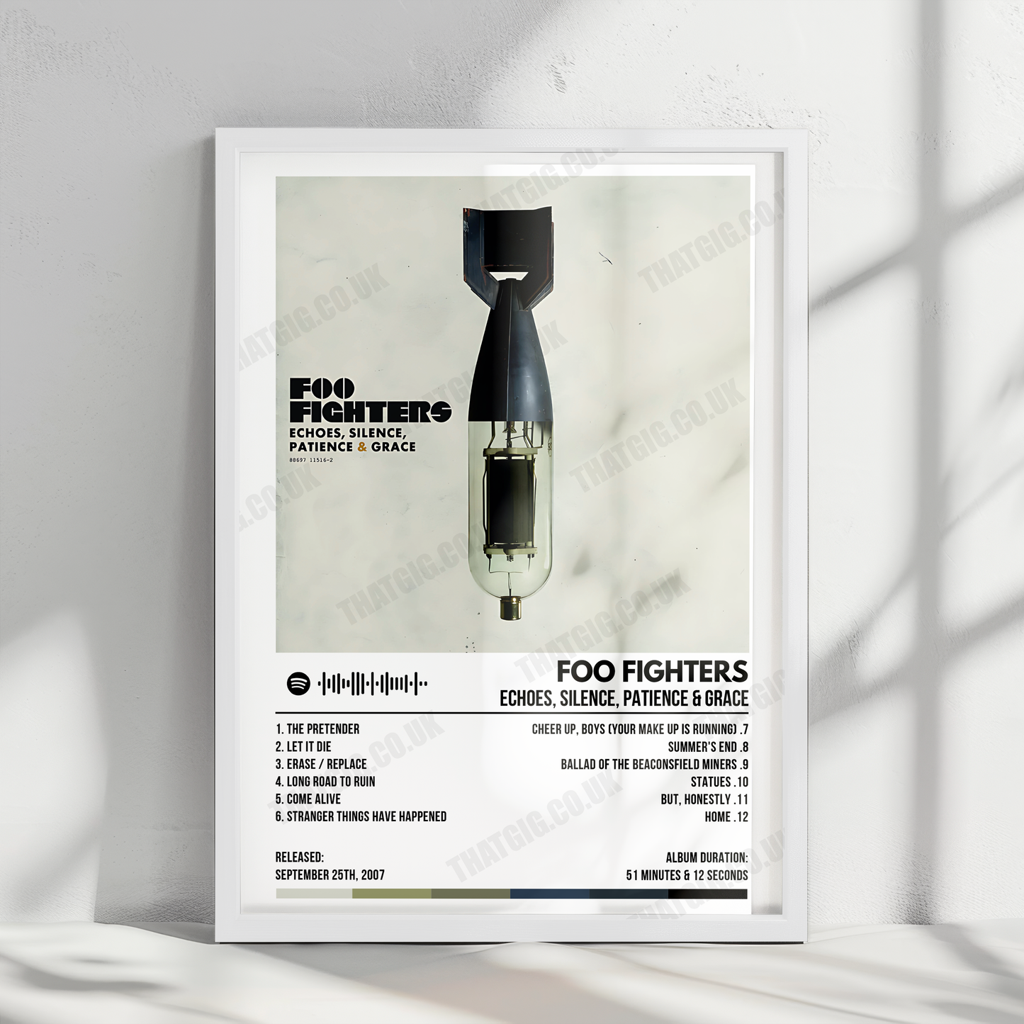 Foo Fighters "Echoes, Silence, Patience & Grace" Album Cover Poster - with Complete Tracklist
