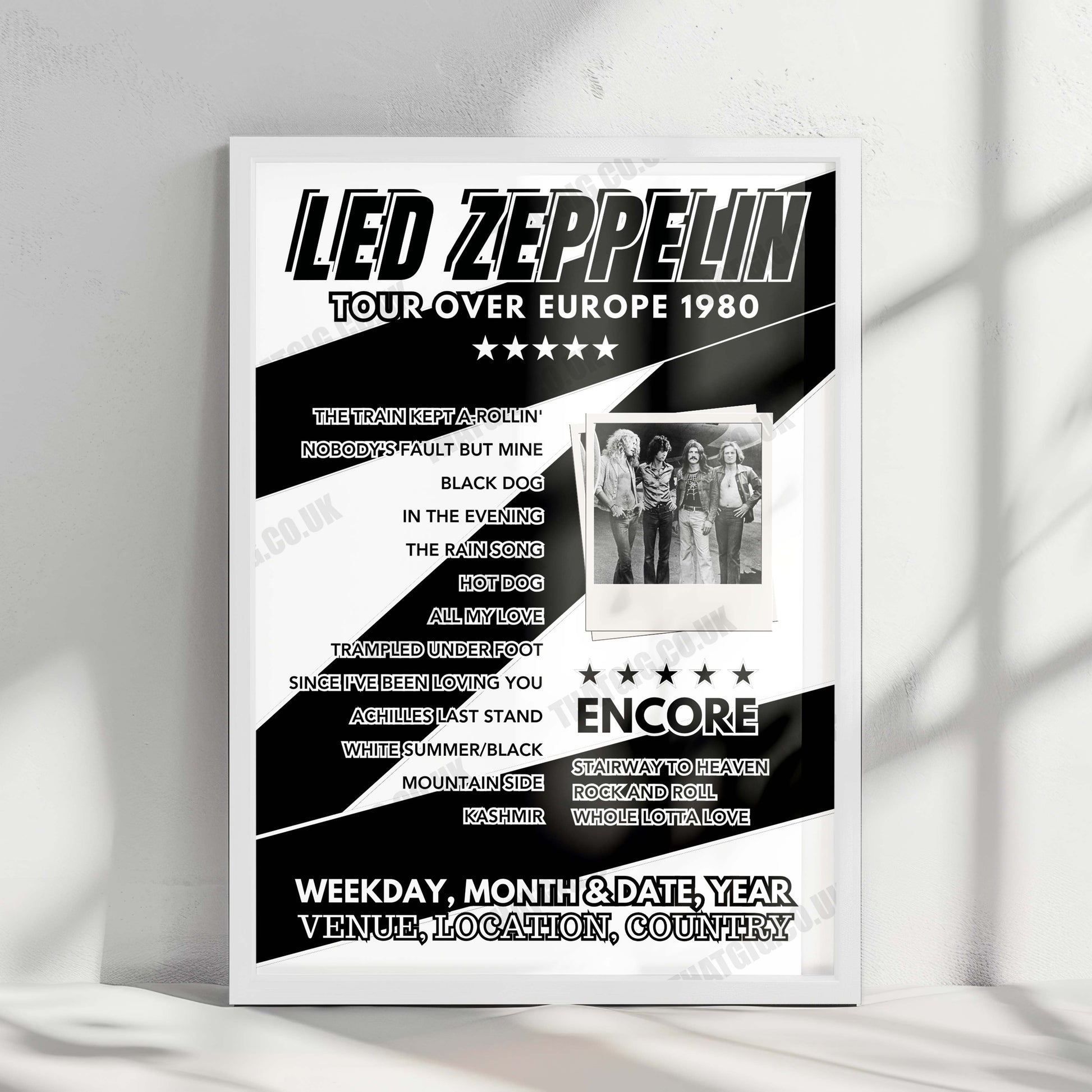 Led Zeppelin Setlist Poster - The O2 Arena, London - December 10th, 2007