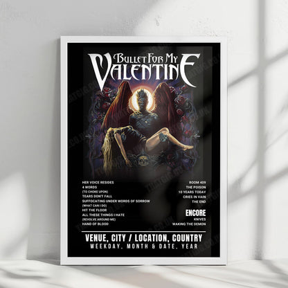 Bullet for My Valentine Setlist Poster - John Cain Arena, Melbourne - October 15th, 2025