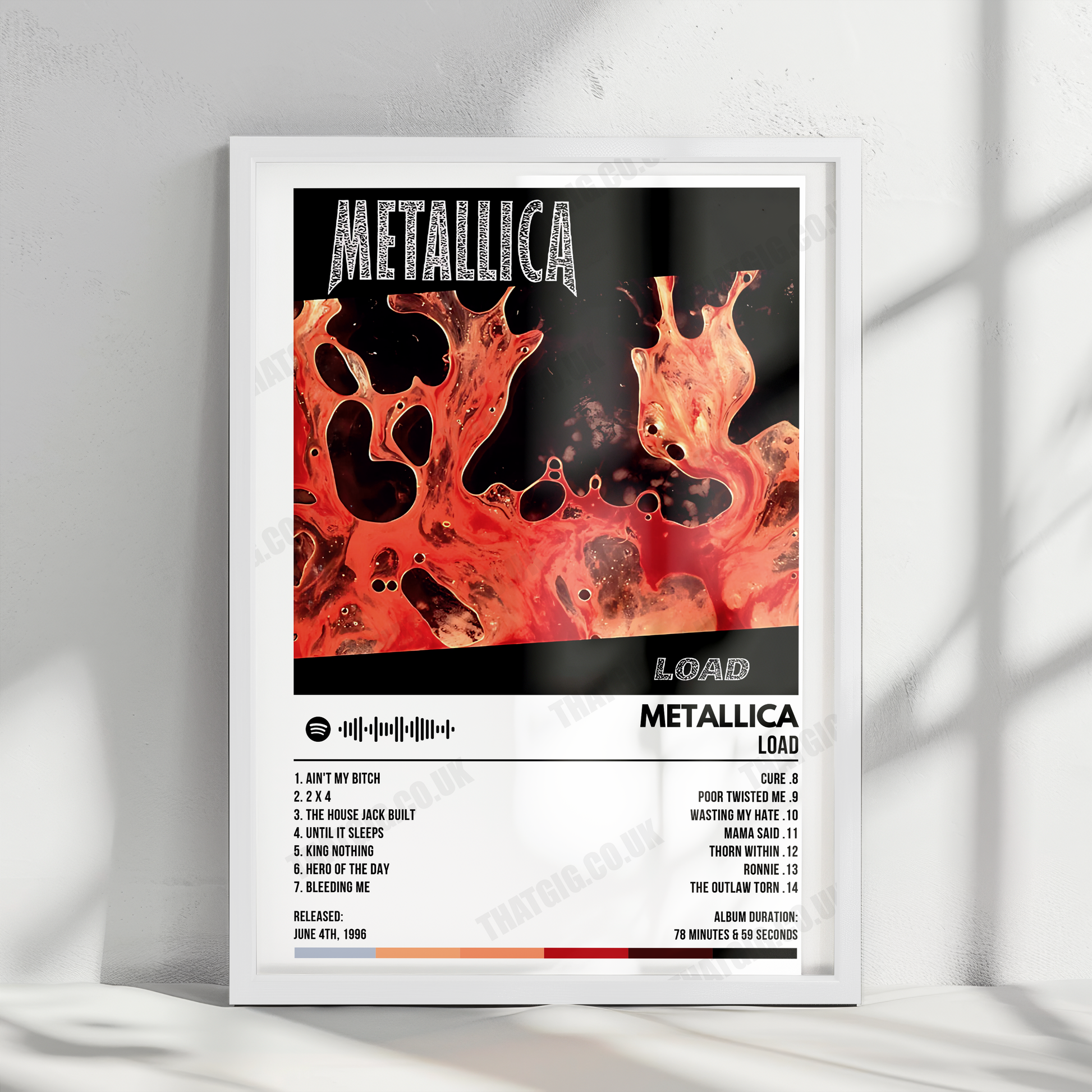 Metallica "Load" Album Cover Poster - with Complete Tracklist