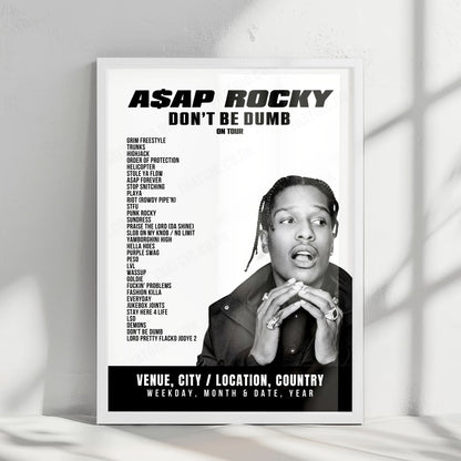 A$AP Rocky Setlist Poster - Xfinity Mobile Arena, Philadelphia - June 4th, 2026