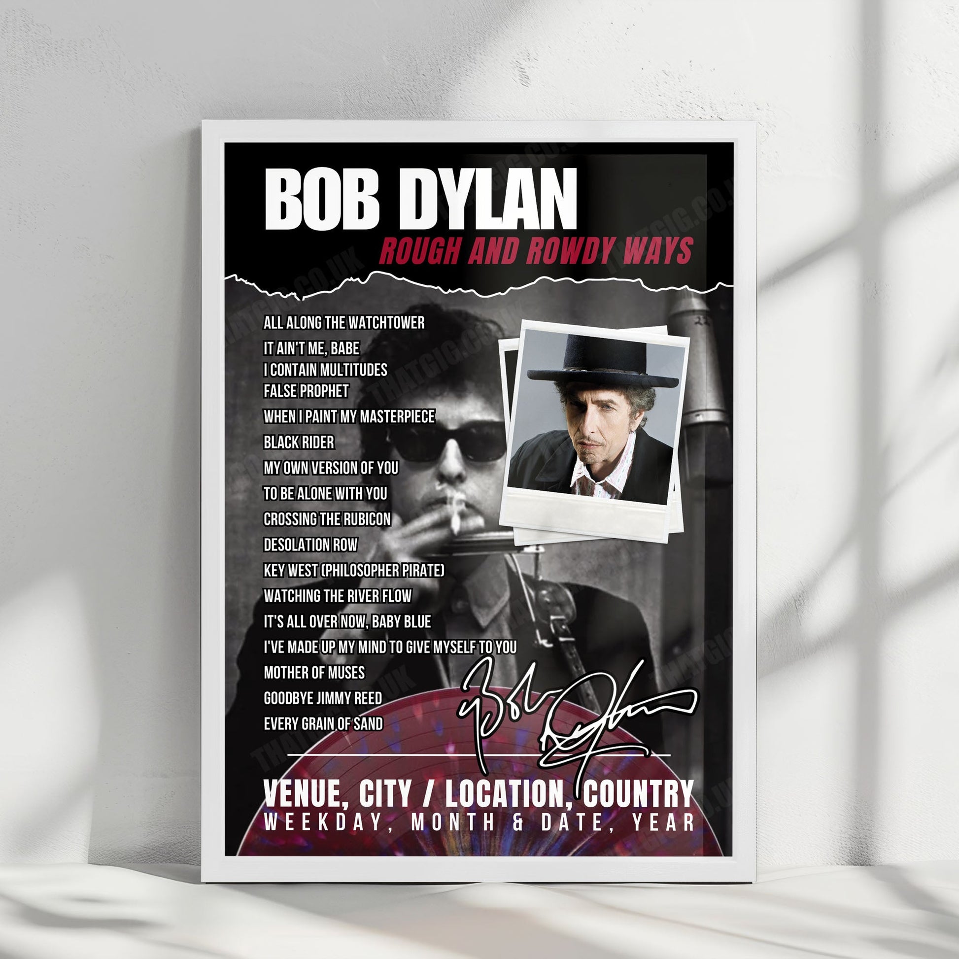 Bob Dylan Setlist Poster - Brighton Centre, Brighton - November 7th, 2025