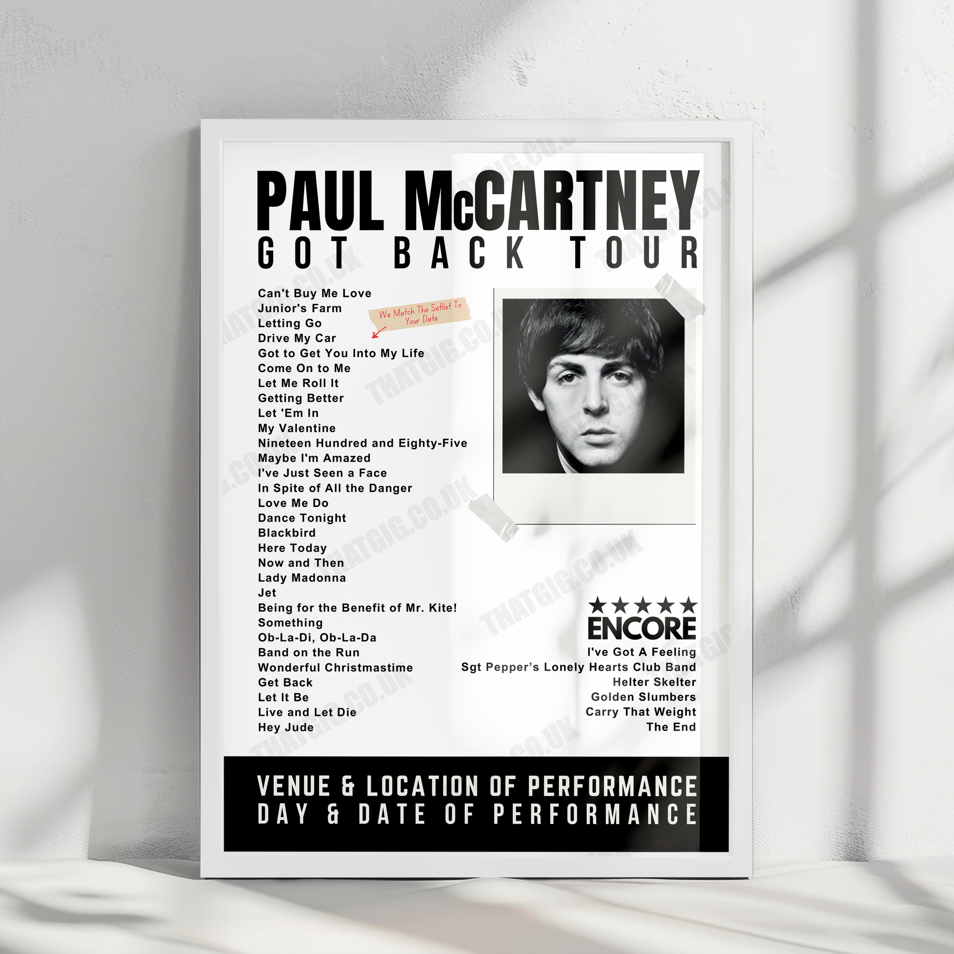Paul McCartney Setlist Poster - Arena BRB Mané Garrincha, Brasília - November 30th, 2023