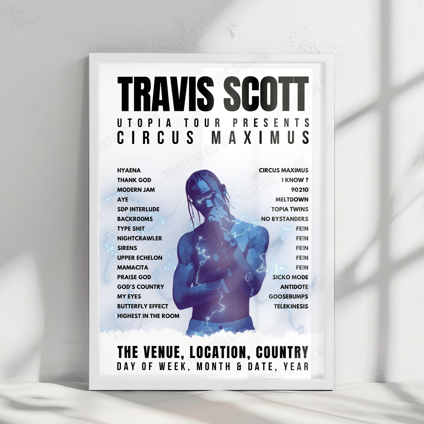 Travis Scott Setlist Poster - BOK Center, Tulsa - November 18th, 2023