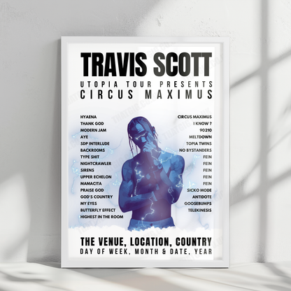 Travis Scott Setlist Poster - BOK Center, Tulsa - November 18th, 2023