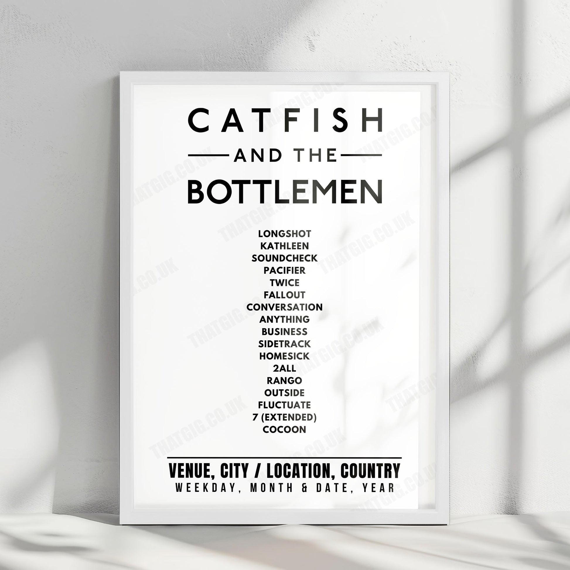 Catfish and the Bottlemen Setlist Poster - Trix Zaal, Borgerhout - February 2nd, 2020