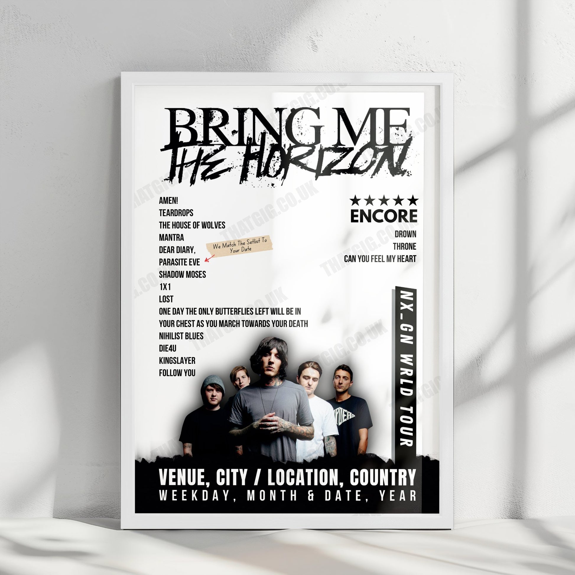 Bring Me the Horizon Setlist Poster - Pannonia Fields II, Nickelsdorf - June 16th, 2024