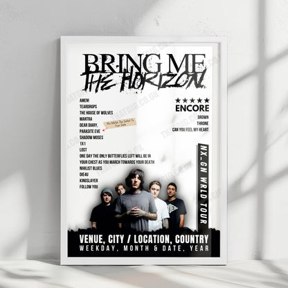 Bring Me the Horizon Setlist Poster - Pannonia Fields II, Nickelsdorf - June 16th, 2024