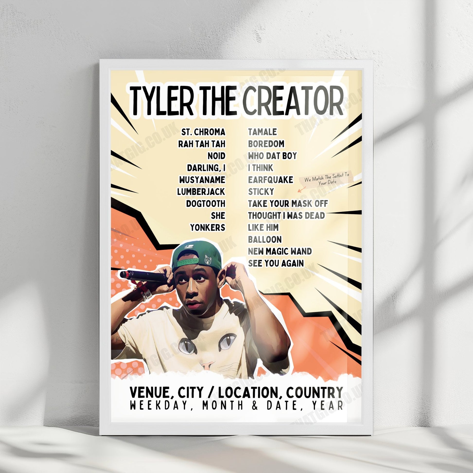 Tyler, The Creator Setlist Poster - Utilita Arena Birmingham, Birmingham - May 17th, 2025
