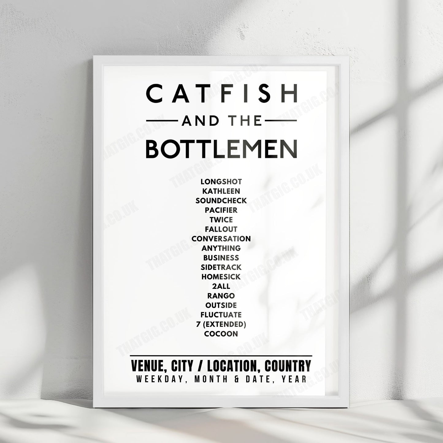 Catfish and the Bottlemen Setlist Poster - Cardiff Castle, Cardiff - July 19th, 2024