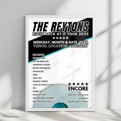 The Reytons Setlist Poster - O2 Academy Brixton, London, England - February 7th, 2025