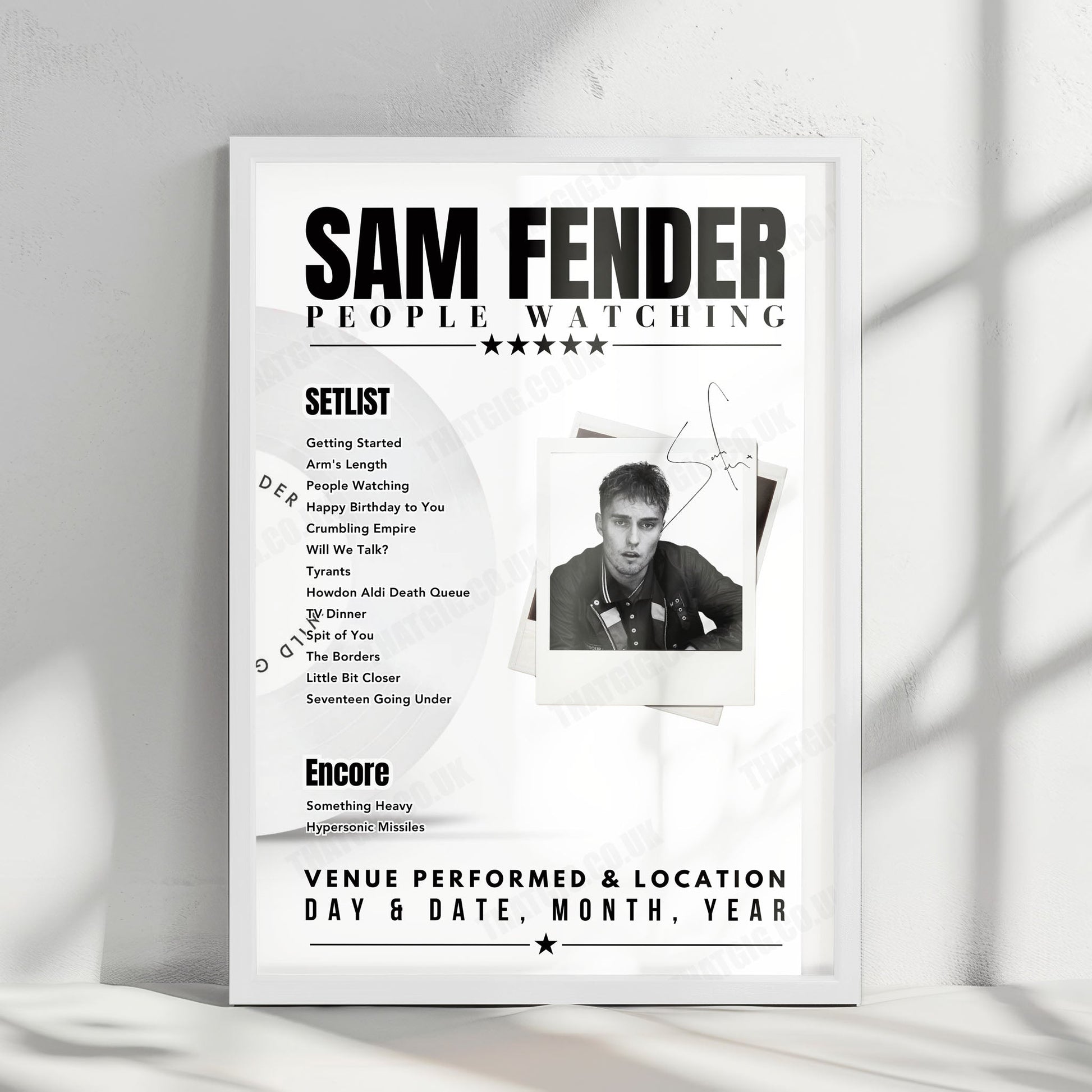Sam Fender Setlist Poster - River Stage, Scheeßel - June 21st, 2025